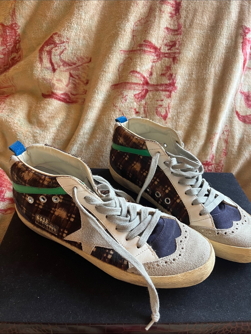 Golden Goose Midstar Multi-Color Sneakers with print accents. Size 38 NWOT